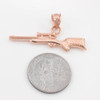 Rose Gold Scope Sniper Rifle Pendant Necklace