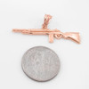 Rose Gold Rifle with Magazine Pendant Necklace