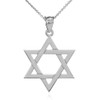 Solid Sterling Silver Jewish Star of David Pendant Necklace (Medium)