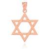 Solid Rose Gold Jewish Star of David Pendant Necklace (Large)