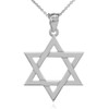 Solid Sterling Silver Jewish Star of David Pendant Necklace (Large)