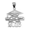 925 Sterling Silver Class of 2016 Graduation Cap Pendant Necklace with Diamond