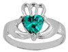 Silver Claddagh Baby Ring with Emerald