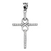 Sterling Silver and CZ Infinity Cross Pendant Necklace