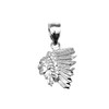Sterling Silver Native American Indian Head Pendant