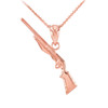 Dainty Rose Gold Shotgun Charm Pendant Necklace