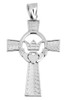 Silver Claddagh Irish Cross Pendant Necklace