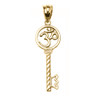 Yellow Gold Om/Ohm Key Pendant Necklace
