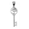 Sterling Silver Om/Ohm Key Pendant Necklace