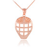 Rose Gold Hockey Goalie Mask Sports Pendant Necklace