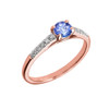Rose Gold Diamond and Tanzanite Engagement Proposal Ring