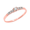 Rose Gold Diamond Fine Solitaire Engagement Proposal Ring