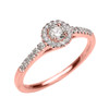 Rose Gold Diamond Dainty Engagement Proposal Ring