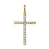 Yellow Gold Diamond Fine Cross Pendant Necklace