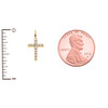 Dainty Yellow Gold Cubic Zirconia Cross Charm Pendant Necklace