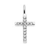 Dainty White Gold Cubic Zirconia Cross Charm Pendant Necklace