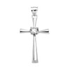 Sterling Silver Solitaire Cubic Zirconia Cross Dainty Pendant Necklace