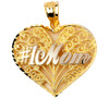 #1 Mom Gold Heart Pendant