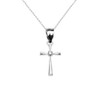 White Gold Solitaire Diamond Cross Dainty Pendant Necklace