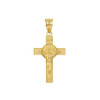 Yellow Gold St. Benedict Crucifix Pendant Necklace (1.10")