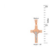 Two Tone Rose Gold and White Gold St. Benedict Crucifix Pendant Necklace (1.30")