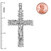 Sterling Silver Jesus Christ Crucified Cross Cubic Zirconia (CZ) Pendant Necklace