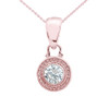 Solitaire Diamond Rose Gold Pendant Necklace