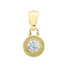 Solitaire Cubic Zirconia Yellow Gold Pendant Necklace