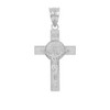 Sterling Silver St. Benedict Crucifix Pendant Necklace (1.30")