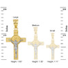 Two Tone Yellow Gold and White Gold St. Benedict Crucifix Pendant Necklace (1.60")