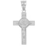Sterling Silver St. Benedict Crucifix Pendant Necklace (1.60")