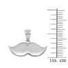 Sterling Silver Mustache Charm Pendant Necklace