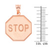 Rose  Gold Stop Sign Charm Pendant Necklace