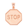 Rose  Gold Stop Sign Charm Pendant Necklace