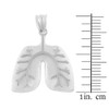 Sterling Silver Human Lungs  Anatomy Pendant Necklace
