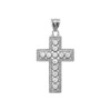 White Gold Cross Pendant Necklace With Cubic Zirconia