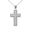 White Gold Diamond Cross  Pendant Necklace