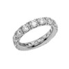 4mm Comfort Fit White Gold Eternity Band With 5 ct White Topaz