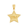 Yellow Gold US Army Star Pendant Necklace