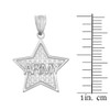 White Gold US Army Star Pendant Necklace