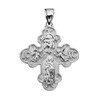 White Gold Orthodox ICXC Cross (Save Us) Pendant Necklace