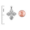 White Gold Orthodox ICXC Cross (Save Us) Pendant Necklace