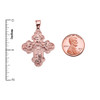 Rose Gold Orthodox ICXC Cross (Save Us) Pendant Necklace