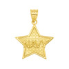 Yellow Gold Navy Star Pendant Necklace