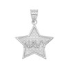 White Gold Navy Star Pendant Necklace