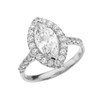 White Gold Engagement/Proposal Ring With Marquise Cut Cubic Zirconia