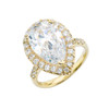 Yellow Gold Engagement/Proposal Ring With Pear Cut Cubic Zirconia