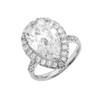 White Gold Engagement/Proposal Ring With Pear Cut Cubic Zirconia