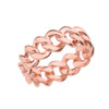 Rose Gold 7 mm Open Miami Link Eternity Band Ring