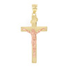 Two Tone Rose Gold and Yellow Gold Jesus Crucifix Cross Pendant Necklace ( 1.60")